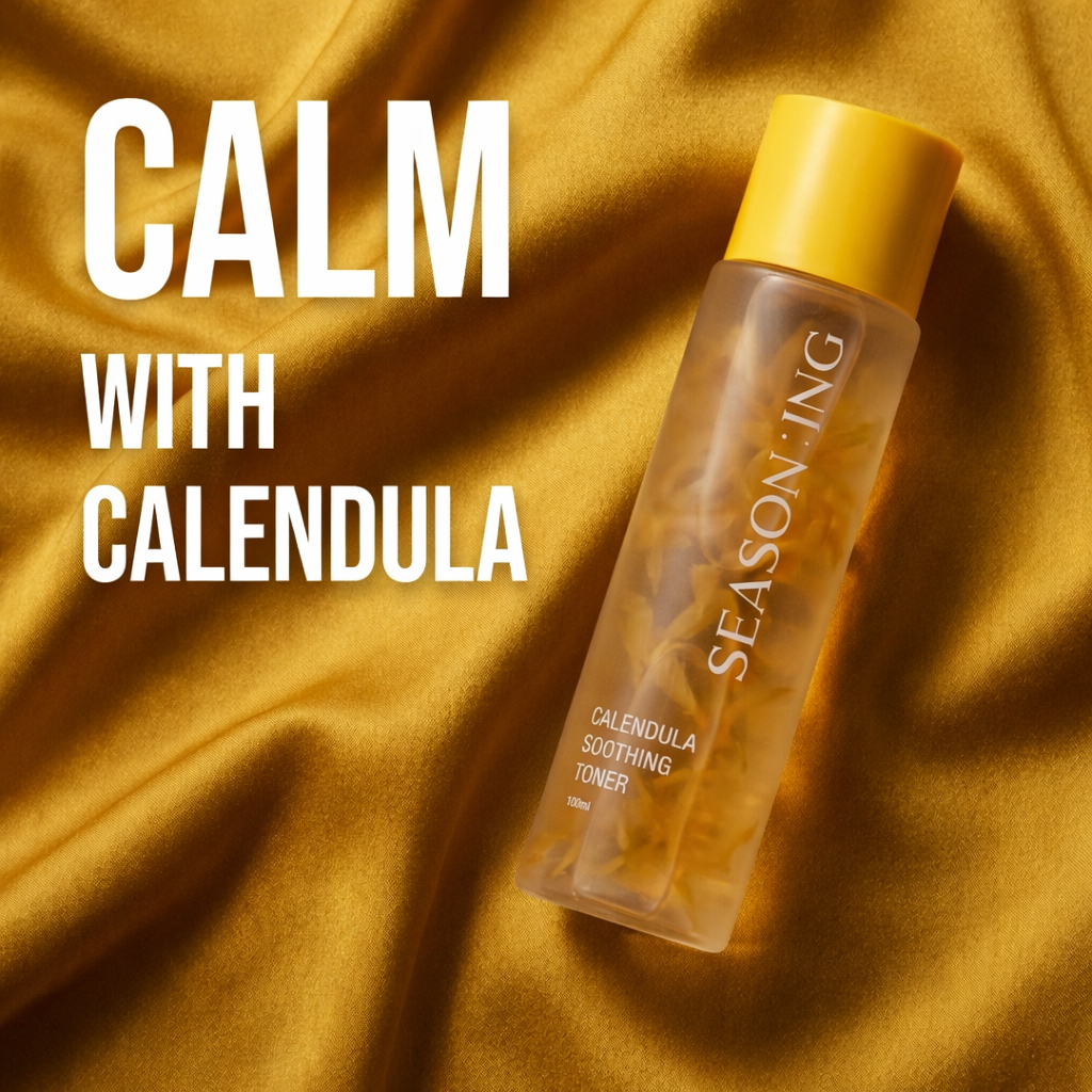 Calendula Toner | SEASON:ING Nước Hoa Cúc 180ml | Real Calendula Flower Hyaluronic Acid K-Beauty