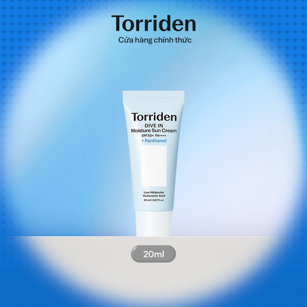 [Hàng Tặng Kèm Không Bán] [MINI] Torriden Kem chống nắng dưỡng ẩm da DIVE IN chứa Hyaluronic Acid SPF 50+ PA++++, 20ml, Sun Cream