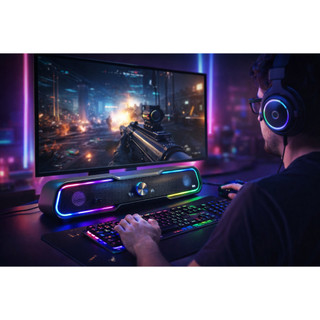 Loa để bàn chạy bằng USB chơi game Britz BZ-SL10 RGB có đầu vào AUX
