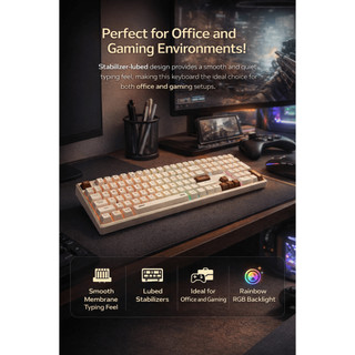 Bàn phím có dây USB kích thước đầy đủ ABKO MK108 dành cho văn phòng & chơi game, Membran yên tĩnh