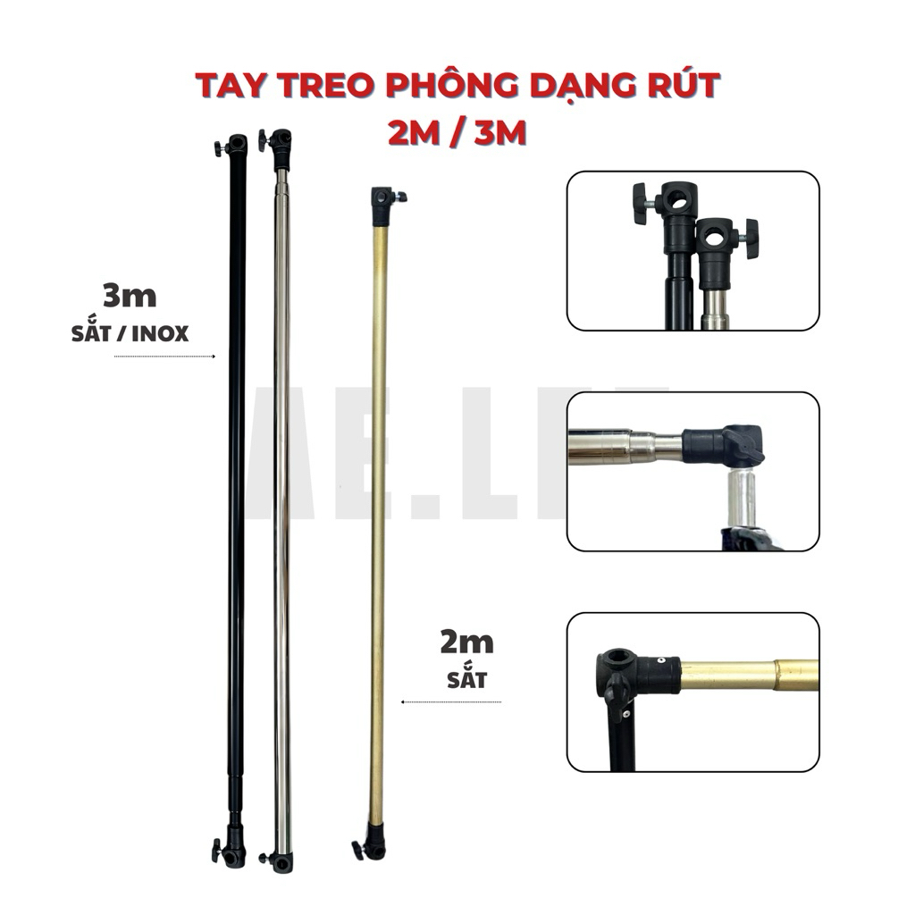 [XẢ KHO] Chân Đèn Studio / Chân Phông – Cao 2m4 / 2m8, Chắc Chắn, Setup Quay Chụp - AE.LEE
