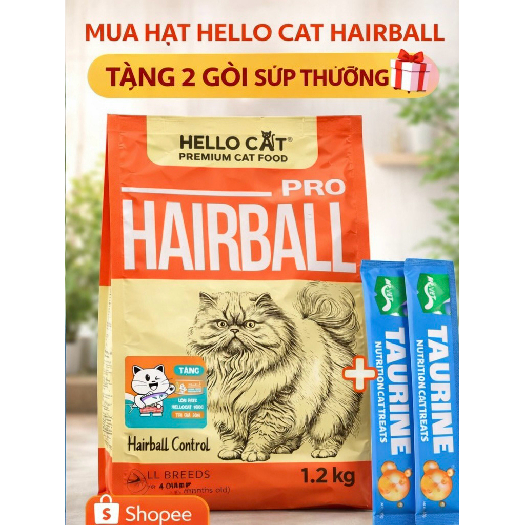 Hello Cat PRO Hairball - Thức ăn cho mèo cao cấp kiểm soát lông 1.2 kg ...