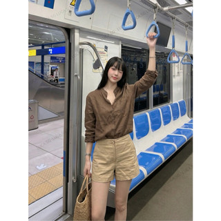𝙇𝙐 𝙎𝙊𝙈𝙄 - Áo Sơ Mi Linen Cổ Trụ
