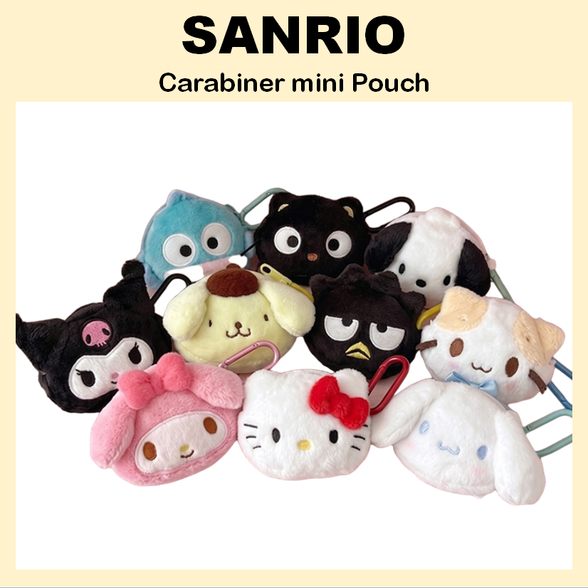 [SANRIO] Túi mini Carabiner nhân vật Sanrio (Keroppi / Badtz-maru / Mymelody / Cinnamoroll / Pompompurin / Pochacco / Kuromi / Chococat / Masyumaro / Hangyodon / Kitty)