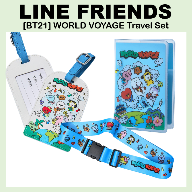 [LINE FRIENDS] Phụ kiện du lịch VOYAGE THẾ GIỚI BT21 (Chọn 1) Thẻ hành lý / Hộp đựng hộ chiếu / Thắt lưng hành lý