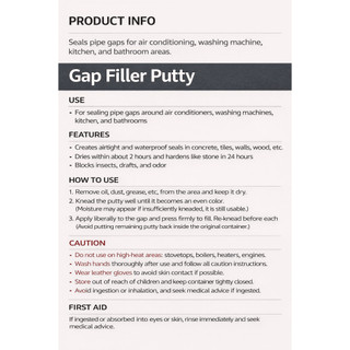 OKONG Gap Filler Putty 150g Ống Lỗ Niêm Phong Tường Crack Filler Điều Hòa Không Khí Ống Sealant DIY Sửa Chữa Putty Sản Xuất Tại Hàn Quốc