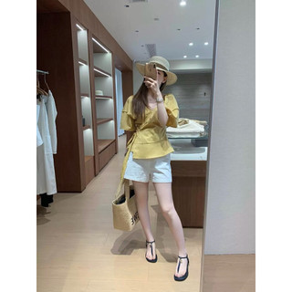 𝙁𝙄𝙔𝘼 𝙏𝙊𝙋 - Áo Linen Thắt Nơ Eo