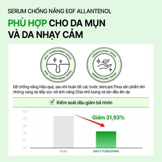 [CELL IN SHOT]  Serum chống nắng EGF Allantenol Sun Serum 50ml SPF50+ PA++++ làm dịu da, giảm mụn, nhẹ mặt cho da nhạy cảm