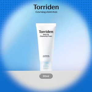 Torriden Sữa rửa mặt tạo bọt làm sạch da DIVE IN chứa Hyaluronic Acid, 30ml, Cleansing Foam