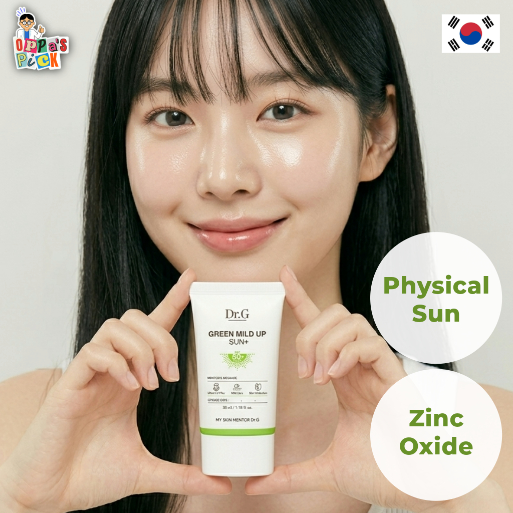 [Dr.G] Green Mild Up Sun + SPF50 + (50ml + 10ml) | Kem chống nắng thể chất nhẹ cho da nhạy cảm