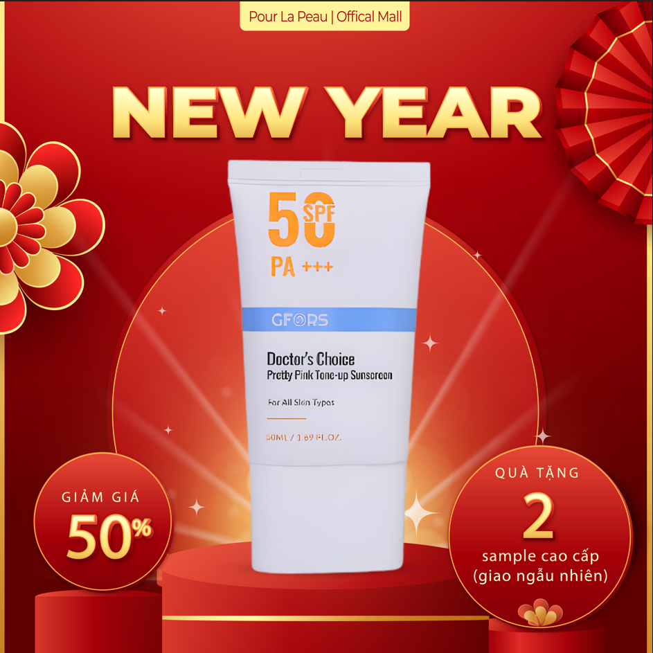 GFORS Kem Chống Nắng Pretty Pink Tone-up SPF50+ PA+++ 50g – Nâng Tông Tự Nhiên & Bảo Vệ Da