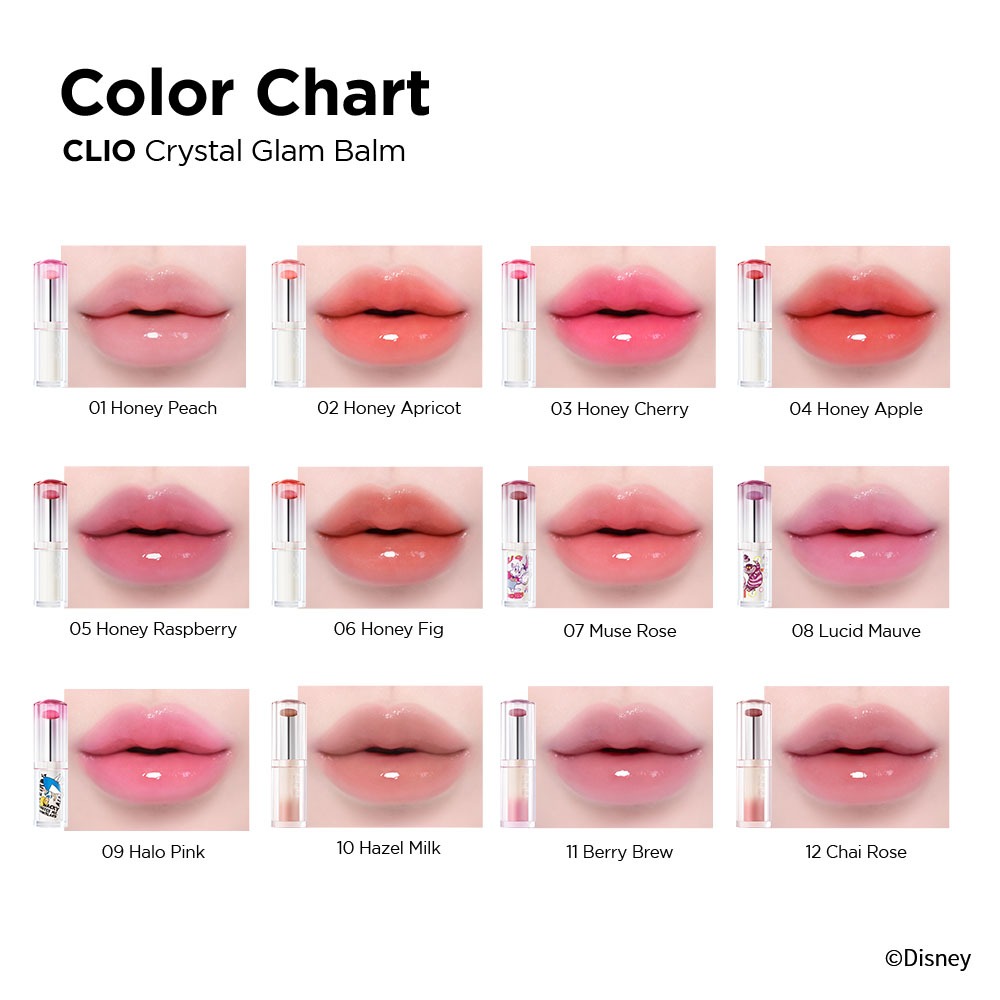 [CLIO - MÀU MỚI] Son dưỡng Crystal Glam 6 màu | Son dưỡng môi bóng môi, lâu trôi