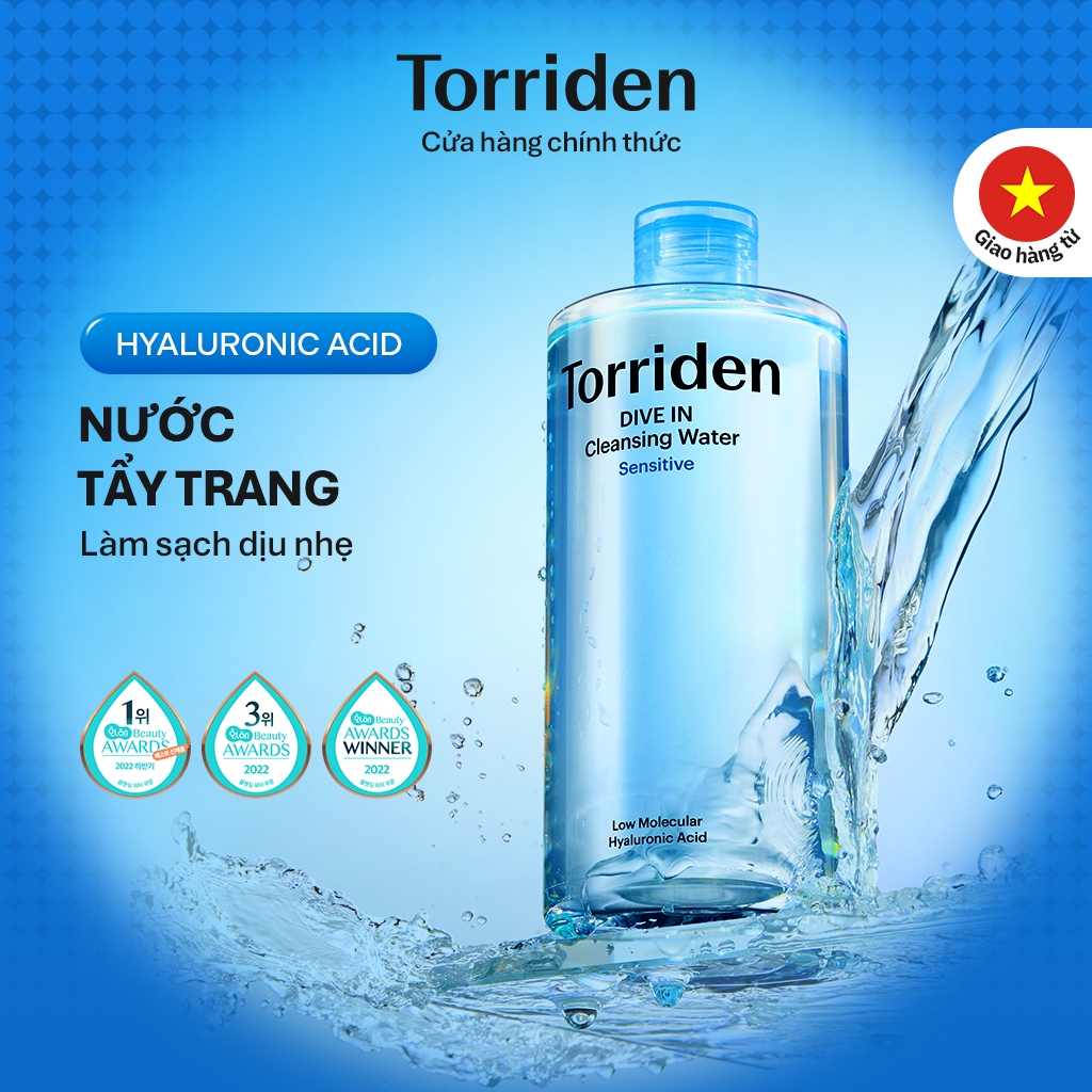 [Torriden Chính hãng] Nước tẩy trang làm sạch da DIVE IN chứa Hyaluronic Acid, 400ml, Cleansing Water