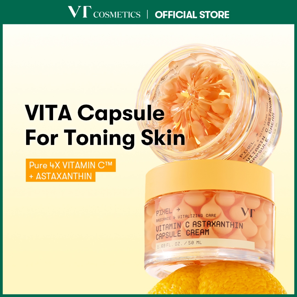 [VT] KEM CAPSULE VITAMIN C ASTAXANTHIN 50ml Vitamin Boba Cream Làm sáng da thủy tinh [Flagship chính thức]