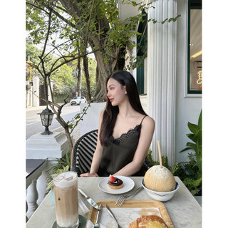 𝙈𝙊𝘾 𝙏𝙊𝙋 - Áo 2 Dây Phối Ren