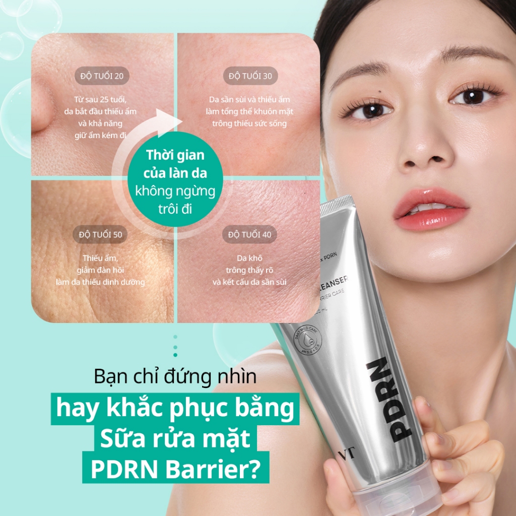 [VT] Sữa rửa mặt PDRN thực vật phục hồi hàng rào da 200ml – Cân bằng pH [Official Mall]