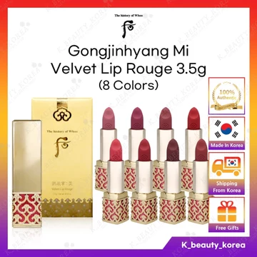 [The history of Whoo] Gongjinhyang Mi Son Môi Velvet Lip Rouge 3.5g (8 Màu) [HÀN QUỐC] Son Thỏi Bán Lì