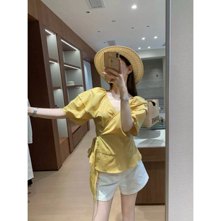 𝙁𝙄𝙔𝘼 𝙏𝙊𝙋 - Áo Linen Thắt Nơ Eo