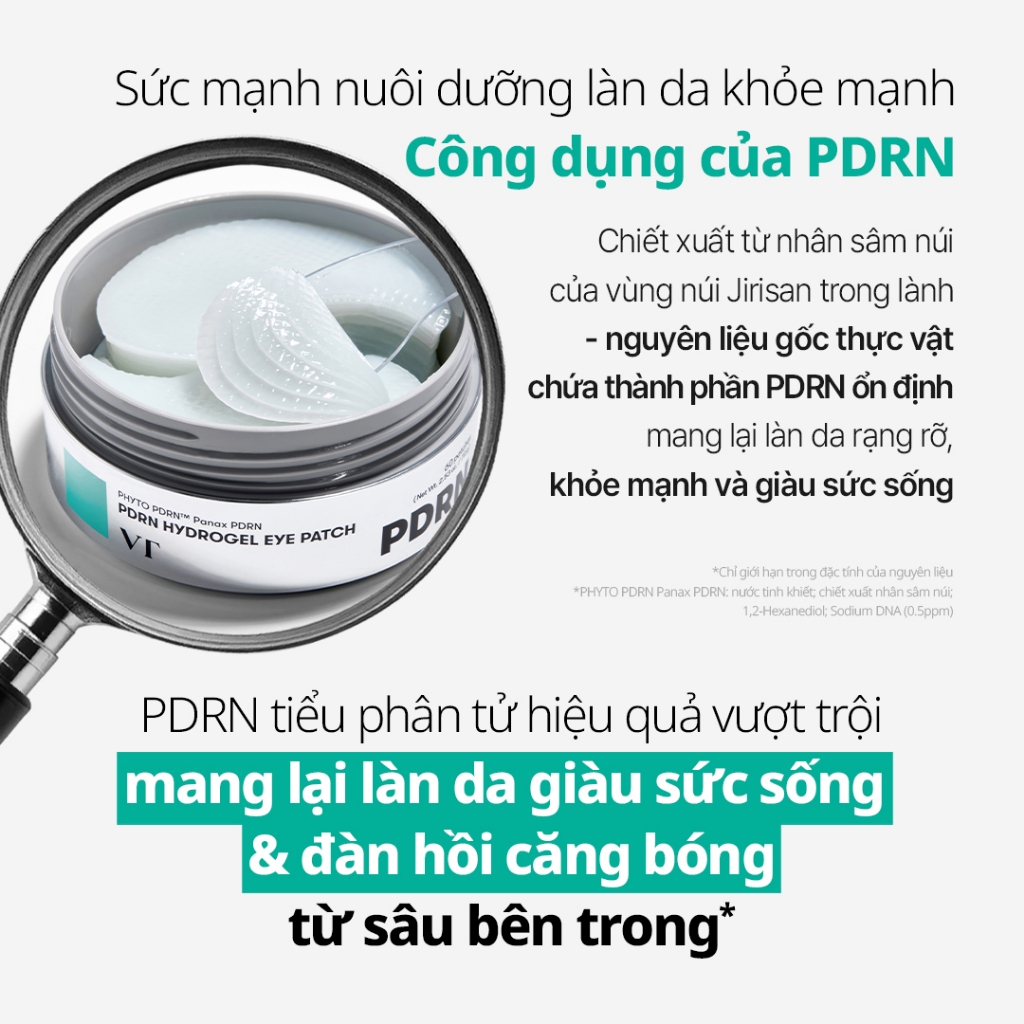 [VT] Miếng dán mắt PDRN Hydrogel 60 miếng – Giảm thâm quầng, bọng mắt, chống nhăn, cấp ẩm [Flagship chính thức]