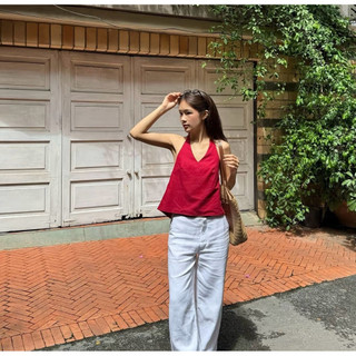 𝙆𝙄𝙍𝘼 𝙏𝙊𝙋 - Áo Yếm Linen Cột Dây