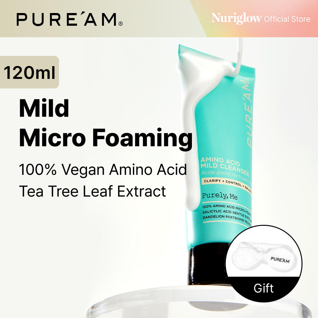 [PURE 'AM] Sữa rửa mặt nhẹ axit amin, Axit Salicylic (Làm dịu, Kiểm soát dầu, Chống mụn), 120ml