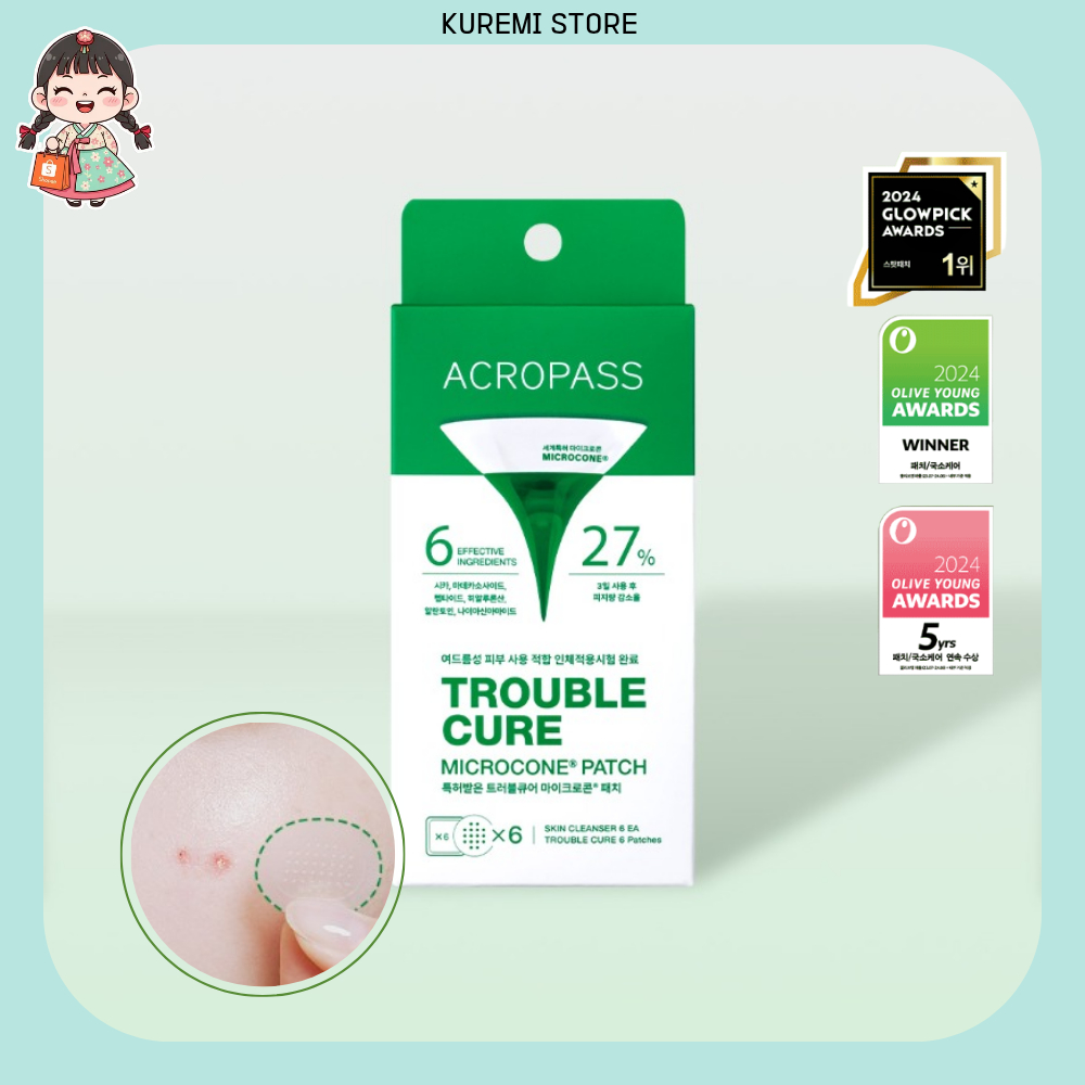[Acropass] Miếng dán Microcone chữa rắc rối + Giảm mụn tức thì + (Nhỏ / Chính hãng / Rộng)