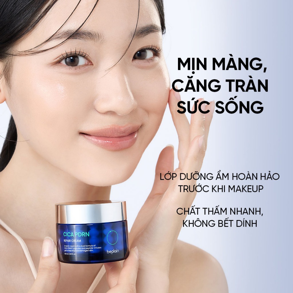 [Beplain Chính Hãng] [Combo độc quyền] Kem dưỡng BEPLAIN PDRN Rau Má đàn hồi & trẻ hóa làn da, cấp ẩm & căng bóng Cica PDRN 50ml & Serum 30ml