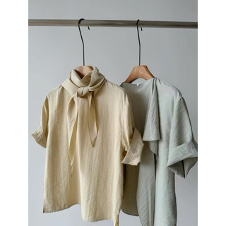 𝙔𝙄 𝙏𝙊𝙋 - Áo Linen Buộc Khăn