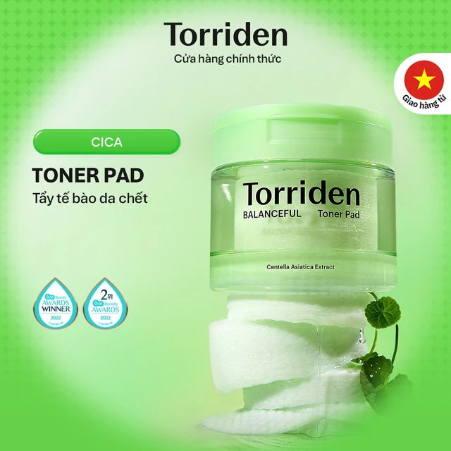 [Torriden Chính hãng] Toner Pad hàng ngày BALANCEFUL CICA, 180ml, 60 miếng, Toner Pad