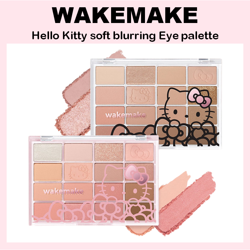 [WAKEMAKE] Bảng mắt làm mờ mềm Hello Kitty 16 màu 14g (08 CANDY CORAL / 05 MUTE CORAL)