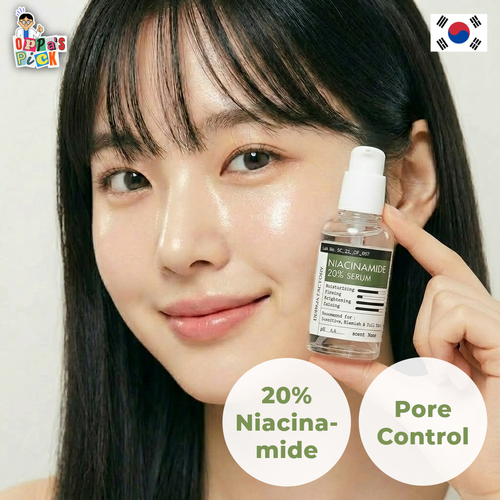 [Derma Factory] Tinh Chất Niacinamide 20% 30ml | Giảm Dầu & Lỗ Chân Lông
