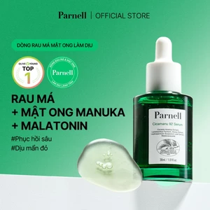 Tinh chất dịu hóa phục hồi chuyên sâu chiết xuất rau má, mật ong, Melatonin, hỗ trợ giảm mụn mờ thâm Parnell Cicamanu 92 Serum 30ml