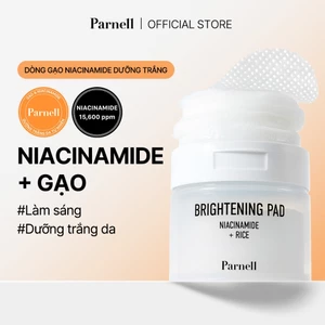 Toner pad gạo Niacinamide dưỡng trắng, làm sáng da, cải thiện hàng rào bảo vệ da Parnell Niacinamide Rice Brightening Pad 60 miếng