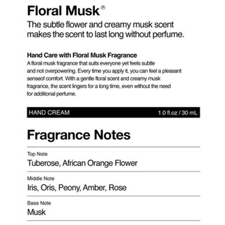 [Pleuvoir] Kem dưỡng da tay Floral Musk 30ml | Hương thơm hương hoa & kem | Chăm sóc tay dưỡng ẩm hàng ngày