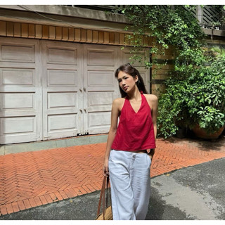 𝙆𝙄𝙍𝘼 𝙏𝙊𝙋 - Áo Yếm Linen Cột Dây