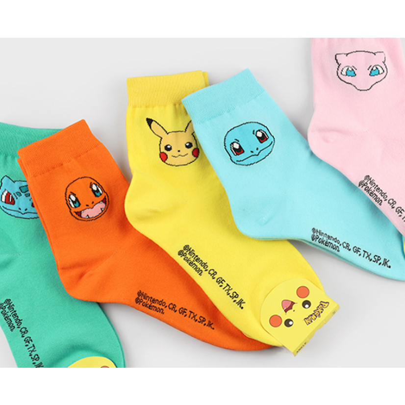 Tất phi hành đoàn Pokemon dễ thương gồm Bulbasaur, Charmander, Pikachu, Squirtle và Mew