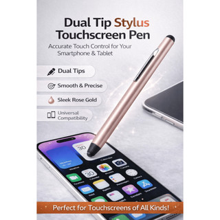 Dual Tip Stylus Pen Bút màn hình cảm ứng Điện thoại thông minh đa năng Máy tính bảng Stylus Rose Gold