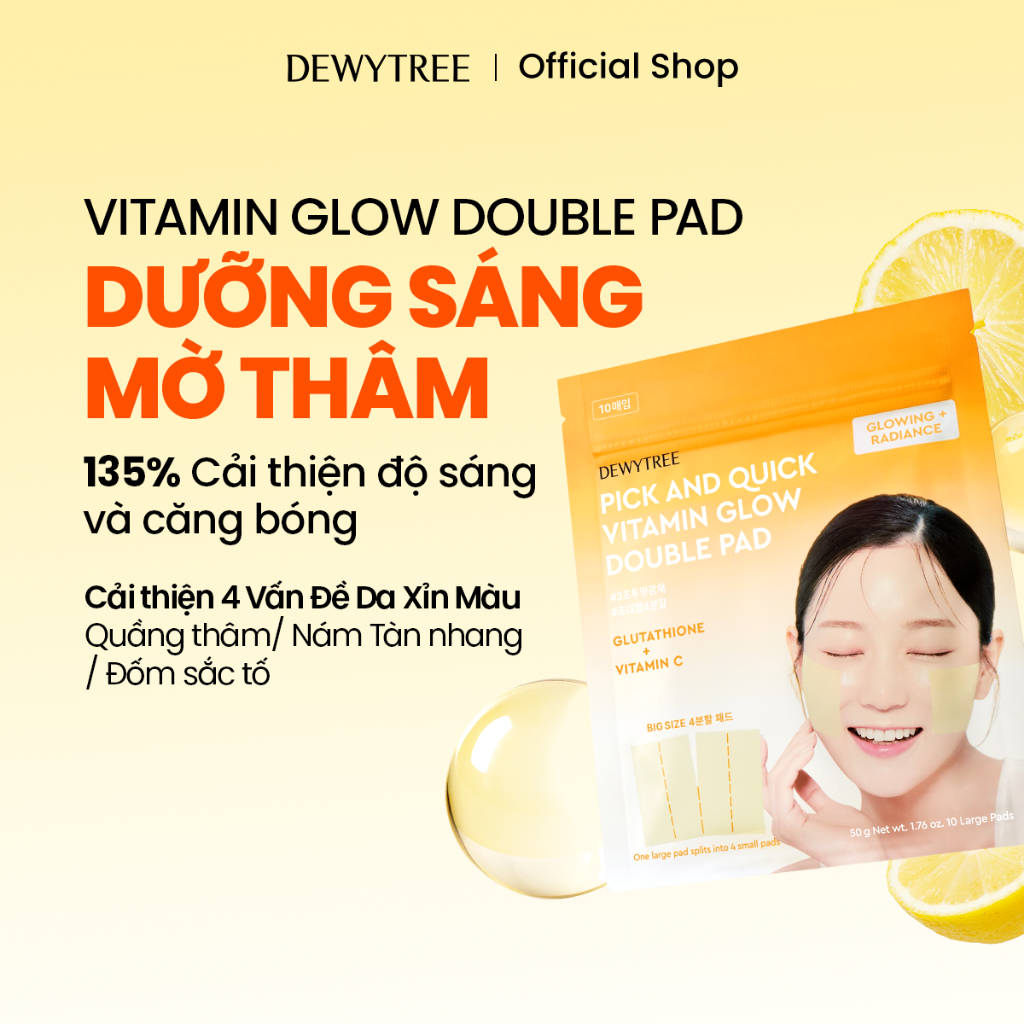 [DEWYTREE] Pad Dưỡng Sáng Mờ Thâm Pick and Quick Double Pad 10 Miếng