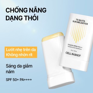 [CELL IN SHOT] Sáp chống nắng TX Gluta Sun Melastick 23g SPF50+ PA++++ mờ thâm nám, dưỡng sáng da (Tranexamic Acid + Glutathione)