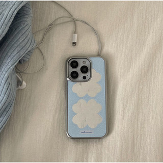 Mademoment - ốp lưng gương bạc pastel clover tương thích cho iphone galaxy