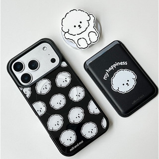 Mill and Moi - ốp lưng nam châm bóng màu đen tương thích với iphone 17 16 15 series