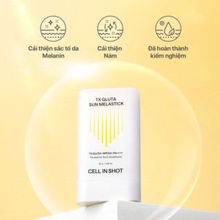 [CELL IN SHOT] Sáp chống nắng TX Gluta Sun Melastick 23g SPF50+ PA++++ mờ thâm nám, dưỡng sáng da (Tranexamic Acid + Glutathione)