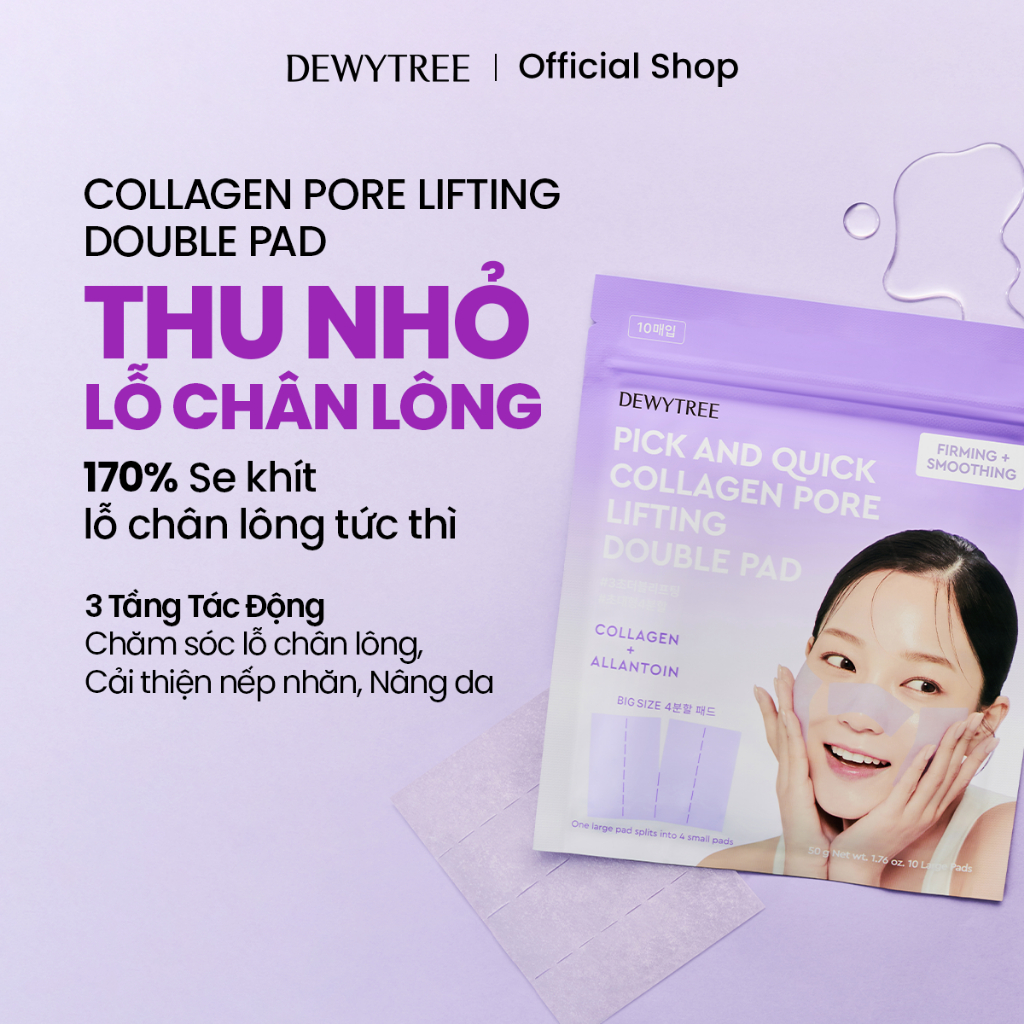 [DEWYTREE] Pad Thu Nhỏ Lỗ Chân Lông Pick and Quick Double Pad 10 Miếng