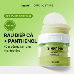 Toner Pad rau diếp cá Panthenol, Provitamin B5 làm sạch da, làm dịu, cấp ẩm, da mịn mướt Parnell Panthenol Heartleaf Calming Toner Pad 60 miếng