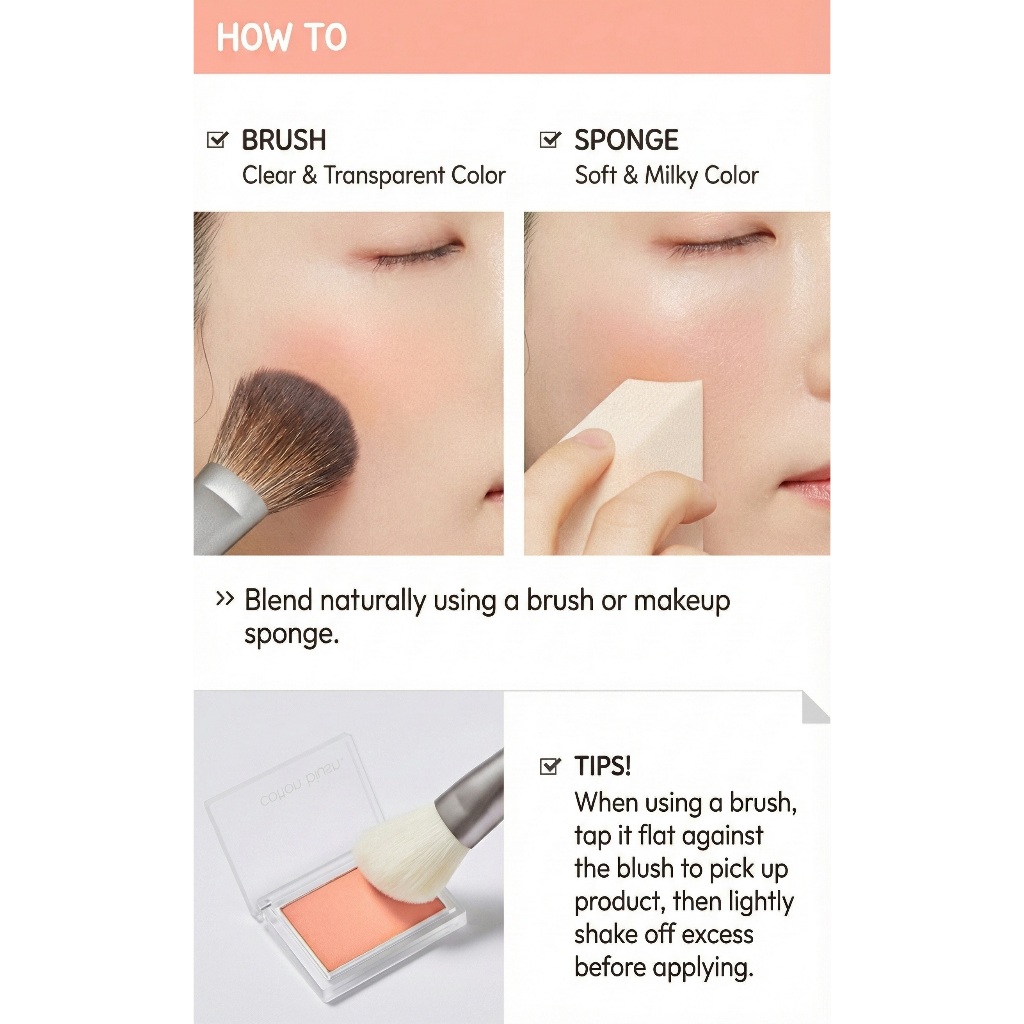 [MISSHA] Phấn má hồng Cotton đục lỗ 4g Nhẹ Matte Finish Không đóng hộp