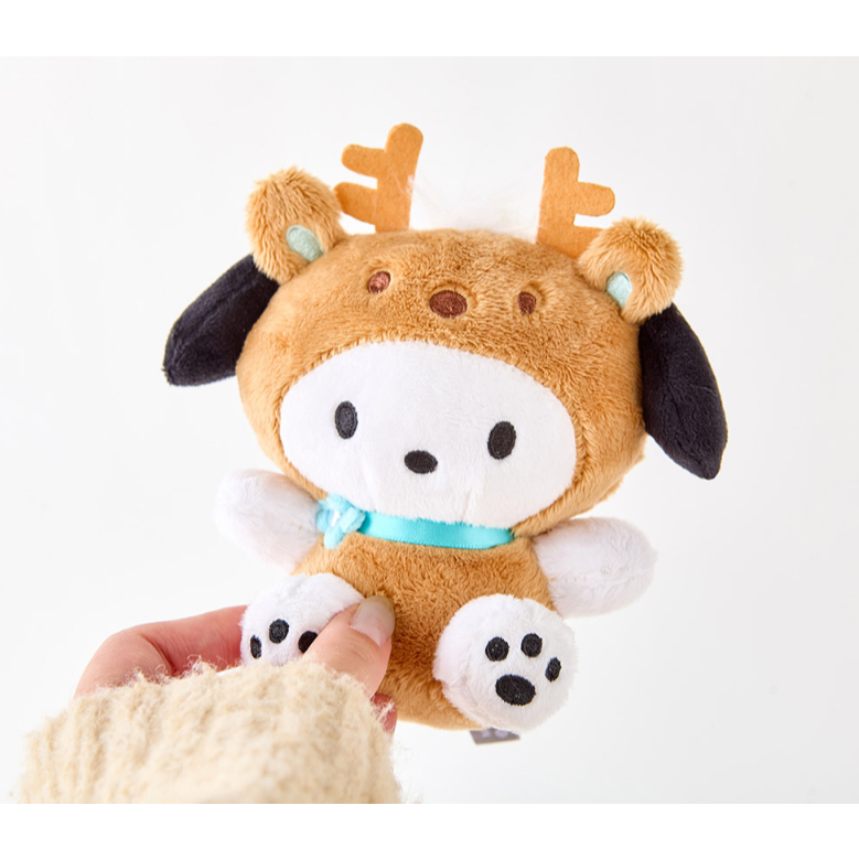 [SANRIO] Túi sang trọng Charm 13cm Phiên bản trang phục tuần lộc Pompompurin / Pochacco / Chococat / Hangyodon
