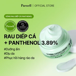 Kem dưỡng rau diếp cá Panthenol 3.89%, Provitamin B5 dưỡng ẩm chuyên sâu, phục hồi da Parnell Panthenol 3.89 Heartleaf Calming Capsule Cream 50ml