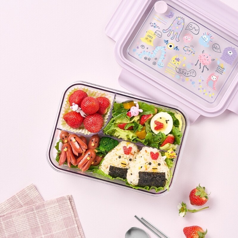 [LocknLock] Hộp cơm trưa trong suốt To-Go 3 ngăn 750ml (LCB501)