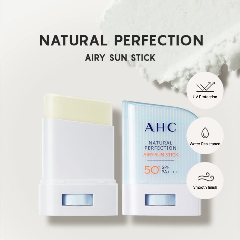 AHC Natural Perfection Airy Sun Stick SPF 50 + PA + + + + Que chống nắng di động Nhẹ chống dính Chống tia cực tím Hàn Quốc
