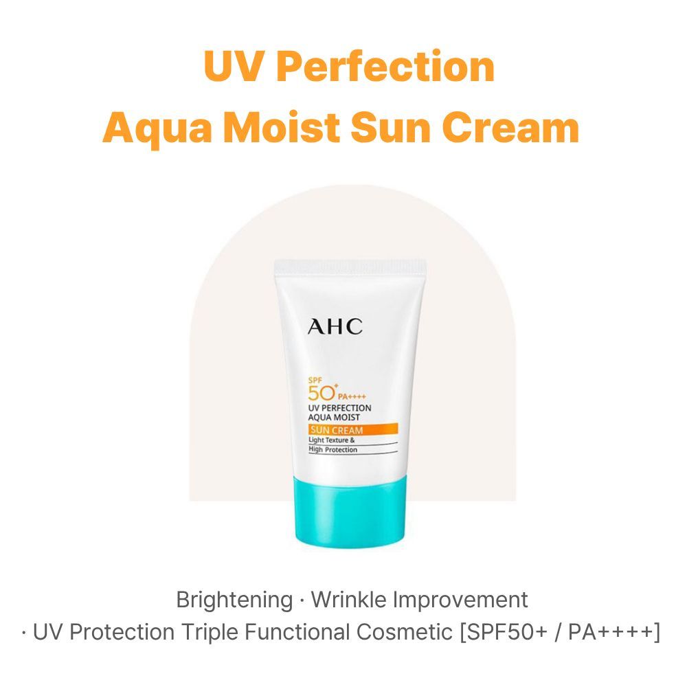 Kem chống nắng AHC UV Perfection Aqua Moist SPF50 + PA + + + Kem chống nắng dưỡng ẩm Kem chống nắng nhẹ K-Beauty